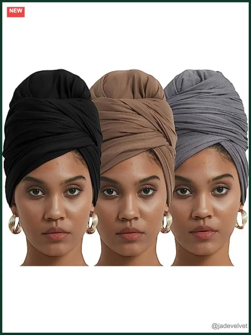 Long Soft Head Wrap Turban Headband Two Way Stretch Jersey Hijab Scarf African